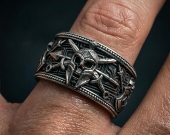 Spartan Warrior Ring 925 Silver – Battle Ring – Strength Ring – Mens Bold Jewelry – Greek Myth Ring