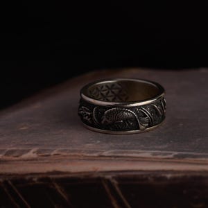 Dragon and Koi Ring, Yin Yang Power Ring, Handmade Silver Animal Ring, Mythical Jewelry for Men, Asian Symbol Ring