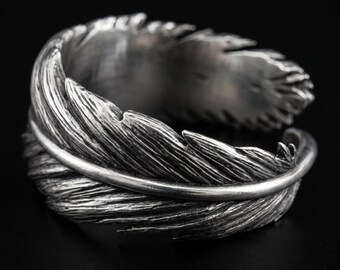 Feather Ring 925 Silver – Let Go Ring – Wrap Feather Ring – Minimal Statement Ring – Adjustable Silver Ring