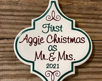 2351 Arabesque Tile First Aggie Christmas ornament