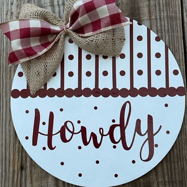 2498 Howdy round wall decor door hanger