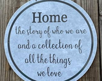 2496 Home the story of who we are round wall decor door hanger