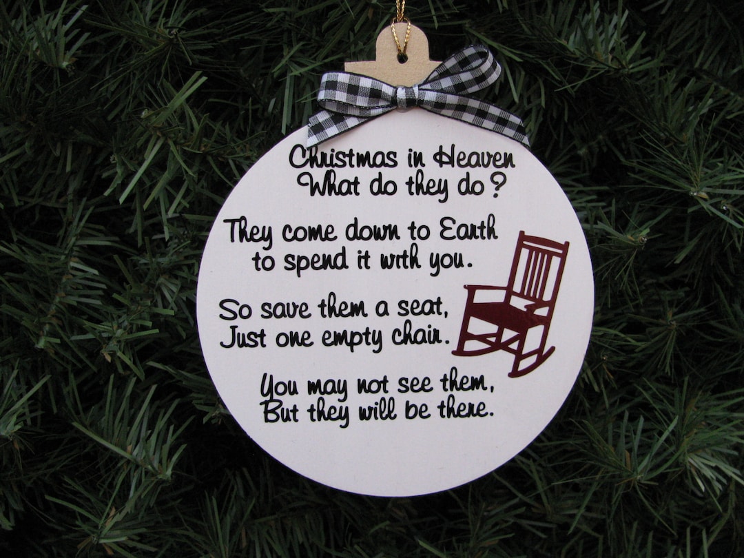 2217 Empty Chair Poem Christmas Memorial Ornament Etsy