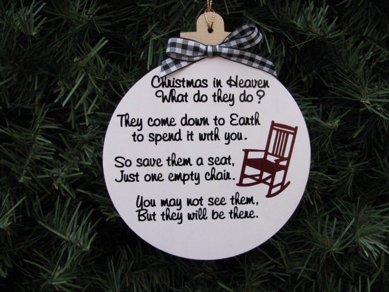 2217 Empty Chair poem Christmas ornament | Etsy