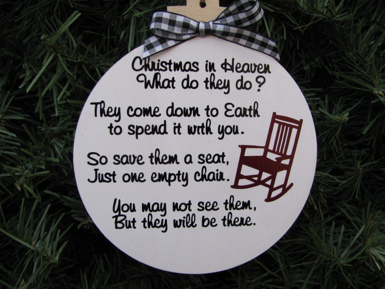 2217 Empty Chair poem Christmas ornament Etsy