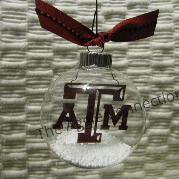 Texas A&m Aggie Christmas Ornament Etsy