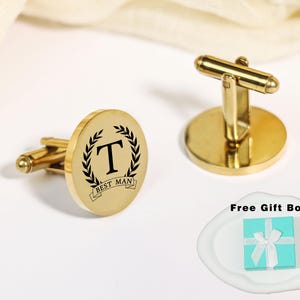Groomsmen Cufflinks, Groomsmen Gifts, Personalized Cufflinks for Men, Best Man Gift, Groomsman Proposal, Custom Cufflinks Set