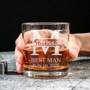 Groomsman 11oz Whiskey Glass, Engraved Old Fashion, Groomsmen Gift Idea, Personalized Groomsman - Best Man Gift, Wedding Shot Glasses
