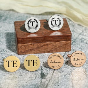 Groomsmen Cufflink Tie Clip Box, Groomsmen Gift, Personalized Cufflinks Tie Clip Set, Best Man Gift, Custom Tie Clip Set, Groomsman Proposal