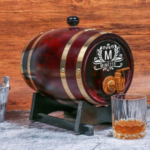Personalized Whiskey Barrel, 1 or 3 Liter Mini Oak Whiskey Barrel - Groomsmen Gift - Birthday Gift - Engraved Whiskey Barrel