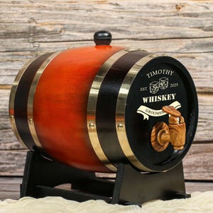 Personalized Engraved Whiskey Barrel 3L | Mini Wood Whiskey Barrel |Wedding Gift|Groomsmen Gift | Birthday Gift | Wood Barrel | Gift for Him