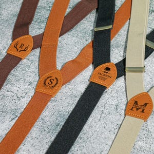 Personalized Leather Suspenders, Groomsmen Suspenders, Custom Men’s Suspenders, Rustic Wedding, Multi Colors Braces, Adult Suspenders