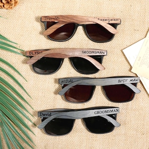 Personalized wooden sunglasses, custom engraved sunglasses, groomsmen sunglasses, groomsmen gifts, groomsmen proposals,wedding gifts for men
