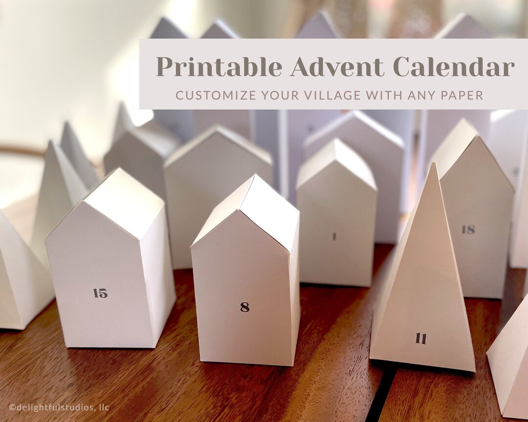 DIY Advent Calendar, Printable Advent Calendar, Neutral Advent Calendar