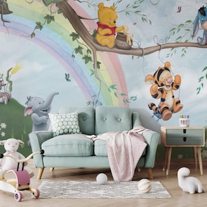 Winnie The Pooh Honey Thief Wallpaper, Disney Character Nursery, Cute Bear Art, Custom Mural