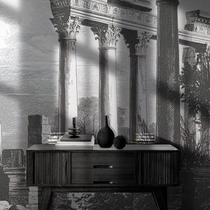 Carta da parati con colonne romane antiche - Carta da parati murale con pilastri classici con architettura storica per spazi eleganti e senza tempo