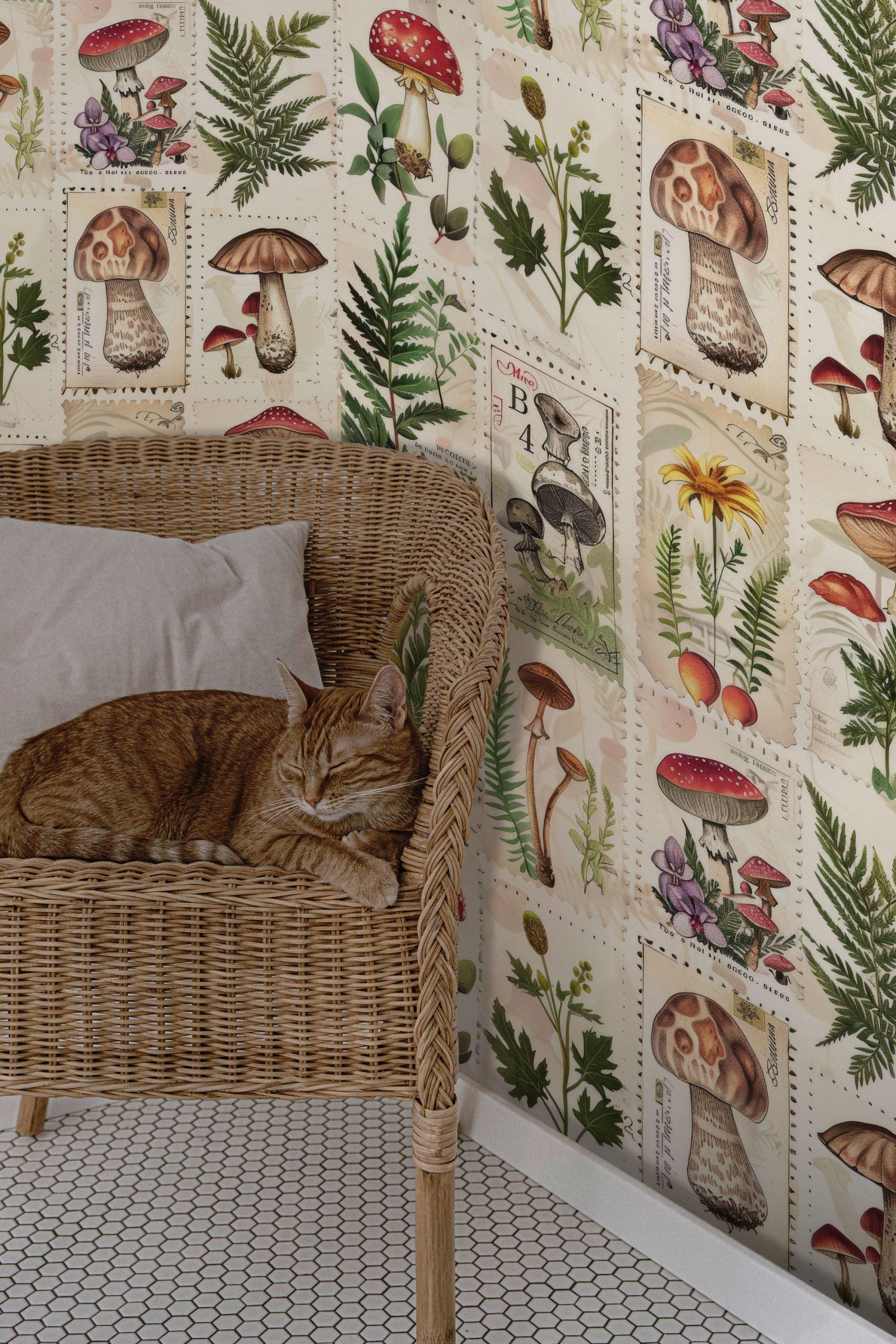 Colorful Mushroom Types Wallpaper – Vibrant Fungus Pattern Wall Mural ...
