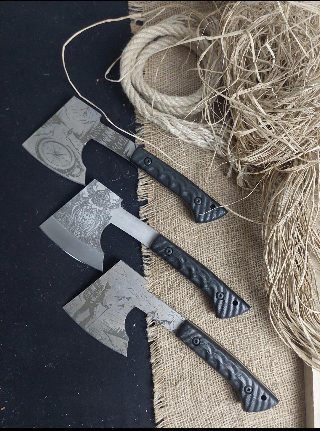 Compact Handle Handmade Laser Engraved Compact Handle Camping Axe - Etsy