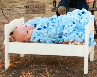 Baby Blue Blanket Baby Props Blanket  24x24 Photo Blanket