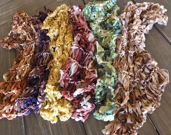Hand Knit Lace Baby Blanket, Photography Prop, Ribbon Wrap, Brown Gold Green