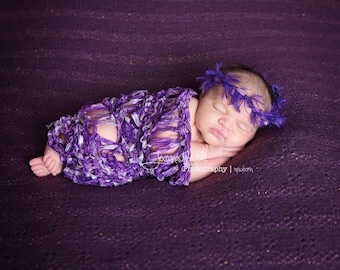 Purple Baby Lace Wrap Photo Prop Ruban Couverture Newborn Photography Prop (Enfants)