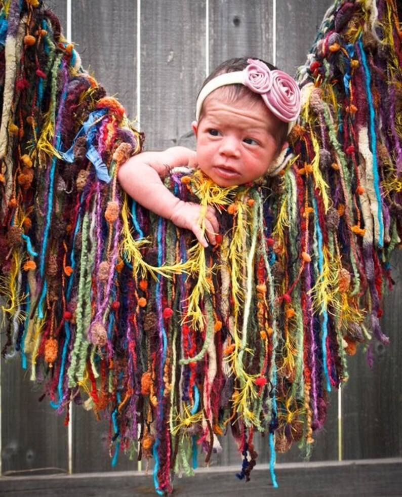 Baby Swing Nest Hanging Hammock Prop, Saturated Colors 'Casbah' Newborn Photo Prop image 4