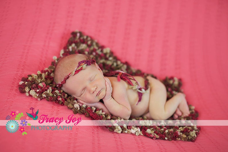 Hand Knit Tiny Blankets Newborn Photo Prop Mini Blanket Baby Mat Photography Prop