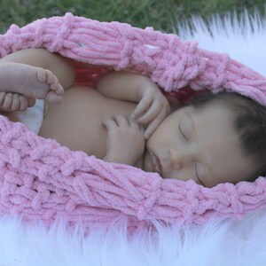 Baby Cocoon Baby Girl Photo Prop Newborn Baby Wrap Girl Prop Newborn Cocoon Pink and Ivory Off White FAUX Cocoon All Pink