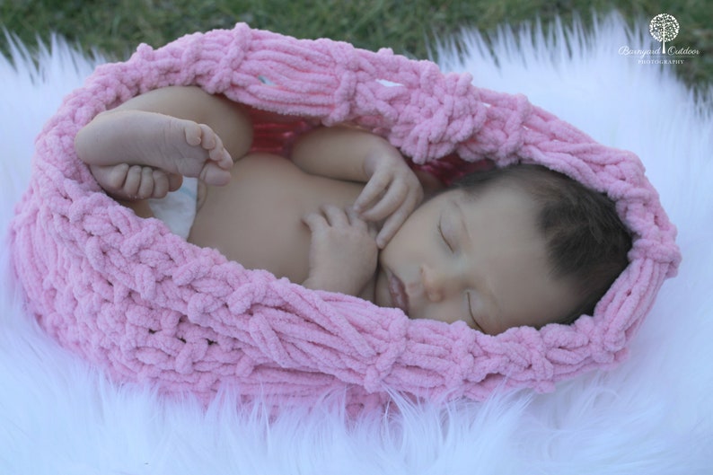 Baby Cocoon Baby Girl Photo Prop Newborn Baby Wrap Girl Prop Newborn Cocoon Pink and Ivory Off White FAUX Cocoon All Pink