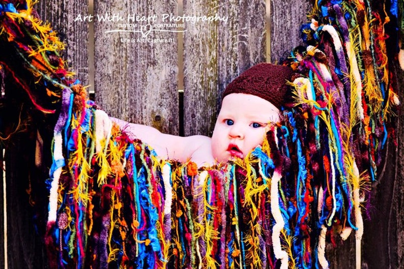 Baby Swing Nest Hanging Hammock Prop, Saturated Colors 'Casbah' Newborn Photo Prop image 2
