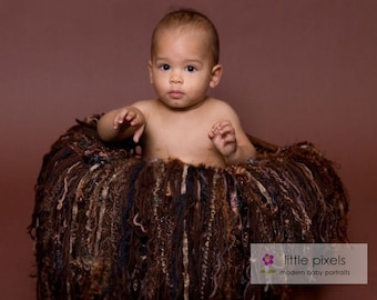 All Fringe Dark Brown Photo Prop Baby ONLY Fringe Photography Prop