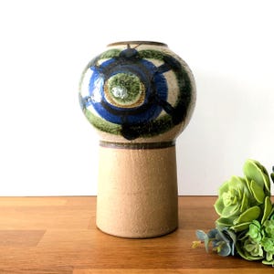 Mid Century Danish Vase / Søholm Pottery / Handmade Ceramic / Vintage Brutalist Design / Scandinavian Modern / Textured Glaze / 1960s Decor