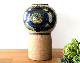 Vase vintage Søholm, Danemark : céramique brutaliste faite main, décoration années 60