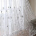 Daisy Embroidery Sheer Curtains - White Floral Drapes, Custom Size (2 Panels) product logo