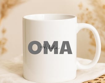 Personalized Grandma Mug with Name, Grandchildren's Birthday Gift, Grandma Christmas Gift, Minimalist Coffee Mug