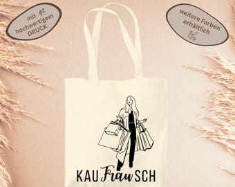 Fabric bag with saying perfect gift for girlfriend mom shopping queen sustainable jute bag shopping bag sustainable