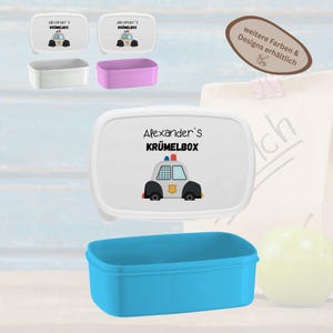 Personalized lunch box for children, kindergarten lunch box, daycare lunch box with name, lunch box, breakfast box, school daycare child, crumb box, police