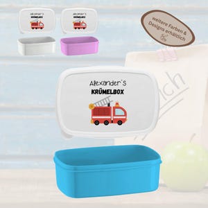 Lunch box personalized child kindergarten lunch box daycare lunch box with name lunch box breakfast box school daycare child crumb box fire brigade
