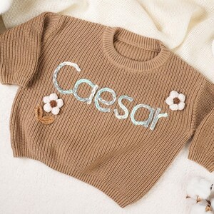 Custom Embroidered Baby Name Sweater, Baby Name Sweater, Embroidered Sweater, Personalised baby Jumper, Baby Gifts,Custom Cardigan