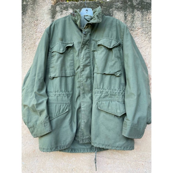 Vintage Coat Cold Weather Military Army Green Field J… - Gem
