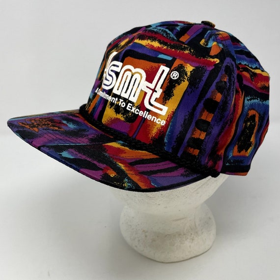 Vintage 1990s TSMT Abstract Colorful Hat Snapback 