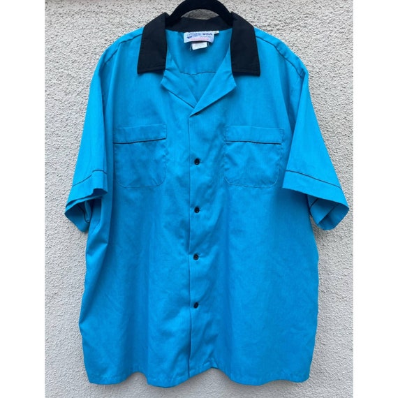 Vintage Cruisin' USA Bowling Shirt Blank XL Turquoise Etsy