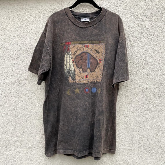 Vintage Buffalo Bison T-Shirt L Single Stitch 1990