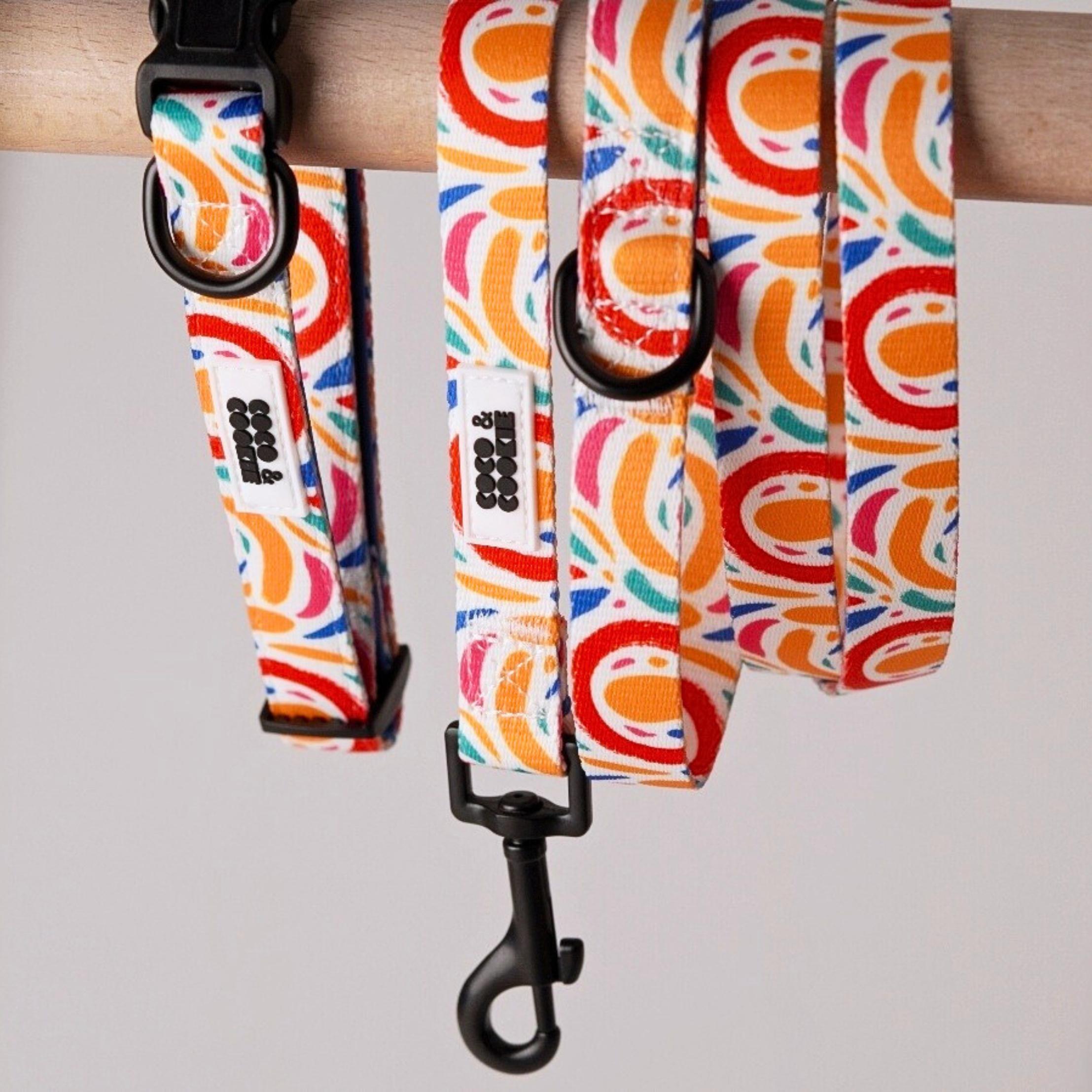 Coco&C☺ Dog Collar + Leash Set Coco Pup |poop Bag|funky Collection|gold