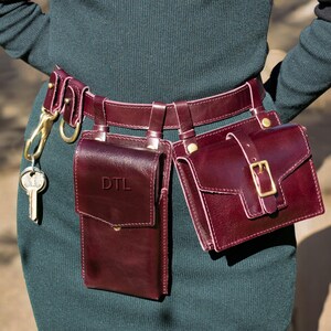 Handgefertigte Leder Gürteltasche – Stylische Hüfttasche für Frauen – Punk Gebrauchsgürtel – Individuelles Valentinstag Geschenk