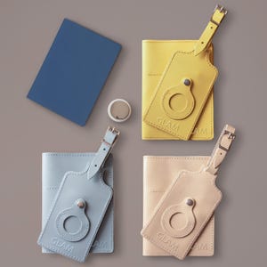AirTag Leder-Reiseset - Personalisierte Passhülle & Gepäckanhänger Duo - Einzigartiges Geschenk für Reisende mit Tracking-Funktion
