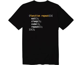 Eat Sleep Code Repeat Shirt: Funny Programmer Graphic Tee