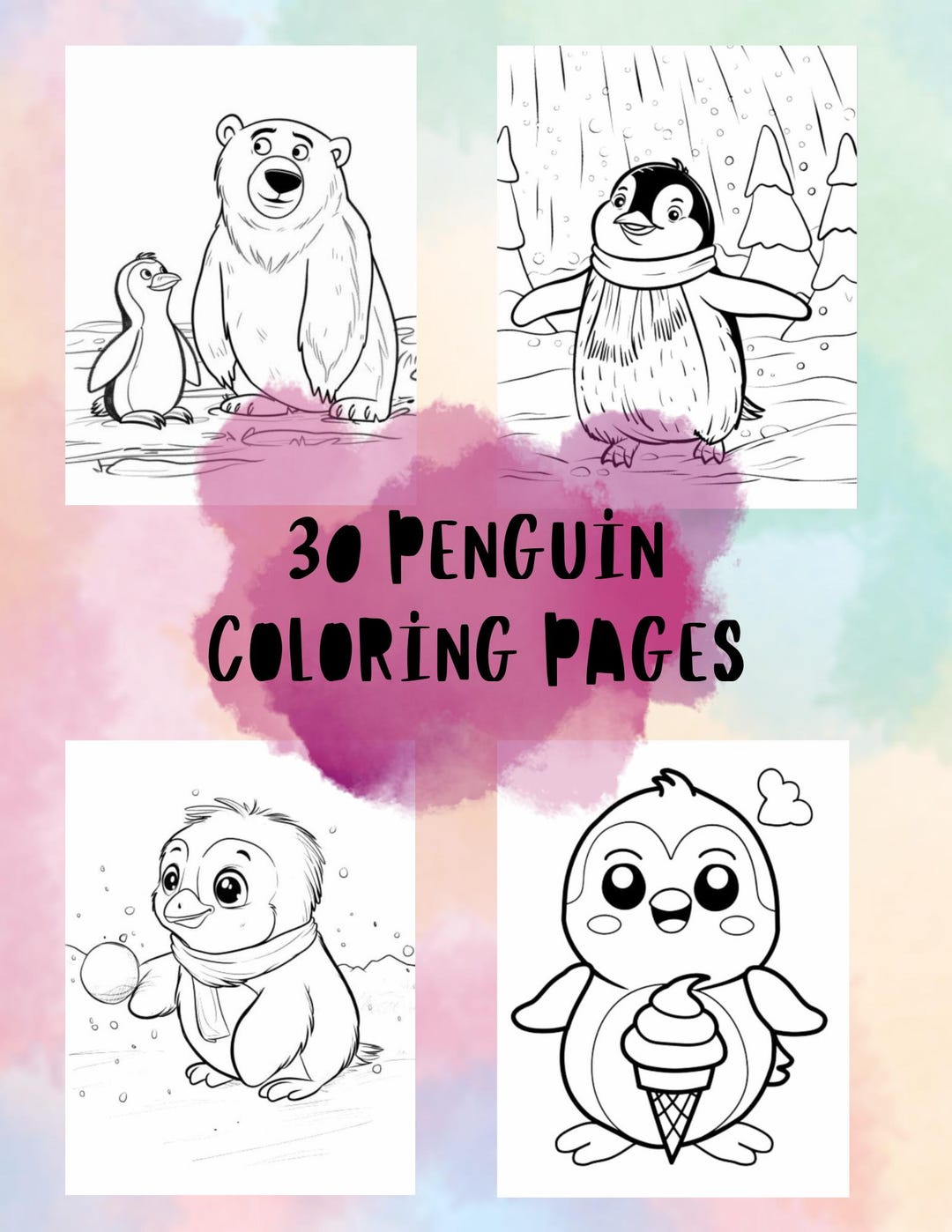 30 Penguin Coloring Pages – Cute Winter Animals Printable for Kids ...