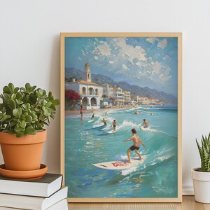 Surfing Printable Art, Surf Poster, Surfboard Wall Art, Vintage Surf Poster, Beachy Room Decor, Surfer Print, Printable Wall Art Digital Art