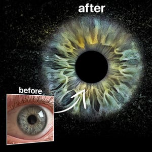 Benutzerdefinierte Eye Shatter Art | Personalisiertes Iris Design | Unikat Digitale Augenkunst